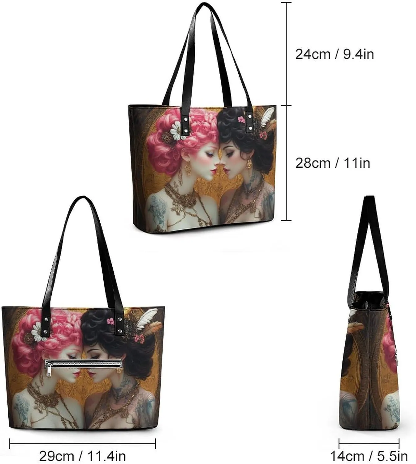 Shopping Bag Work Tote Shoulder Bag for Womens