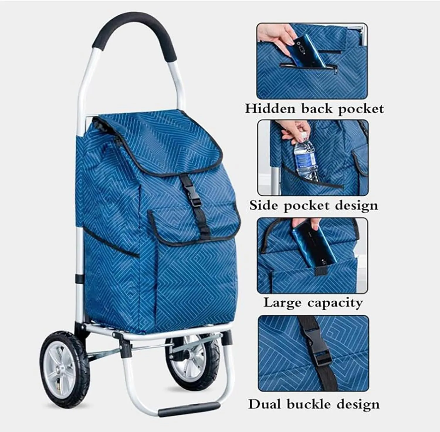 Shopping Cart Replacement Bag, Waterproof Oxford Cloth Replacement Bag, Shopping Trolley Replacement Bag with Side Pocket(A)