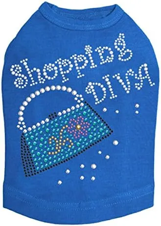 Shopping Diva with Handbag Dog Shirt XL Royal Blue