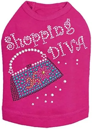 Shopping Diva with Handbag Dog Shirt XS Fuchsia