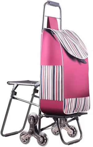 Shopping Trolleys, Lightweight Stair Climbing Foldable Shopping Travel Grocery Cart,Suitcase Luggage Wheel, Oxford Cloth Shopping Bag Cart Capacity