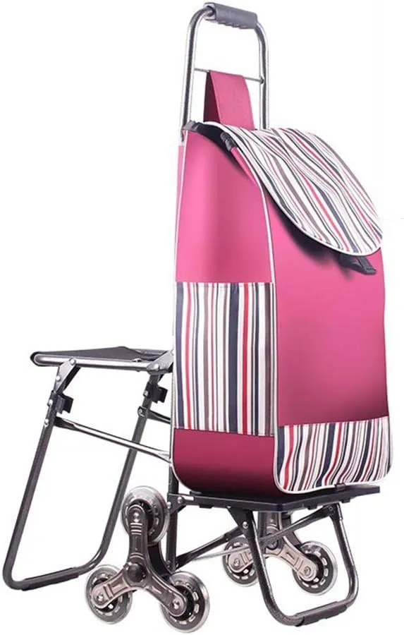 Shopping Trolleys, Lightweight Stair Climbing Foldable Shopping Travel Grocery Cart,Suitcase Luggage Wheel, Oxford Cloth Shopping Bag Cart Capacity