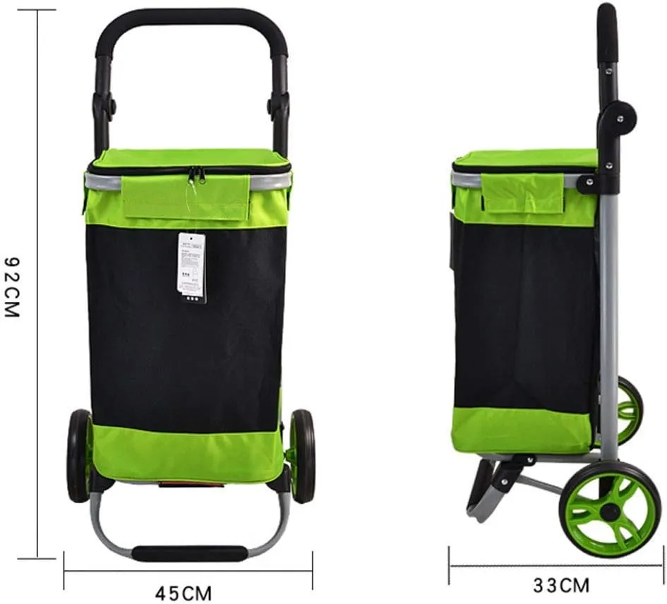 Shopping Trolley,Shopping Trolley Steel Tube 17Cm Beawheel Shopping Square Grocery Small Grocery Cart/Green