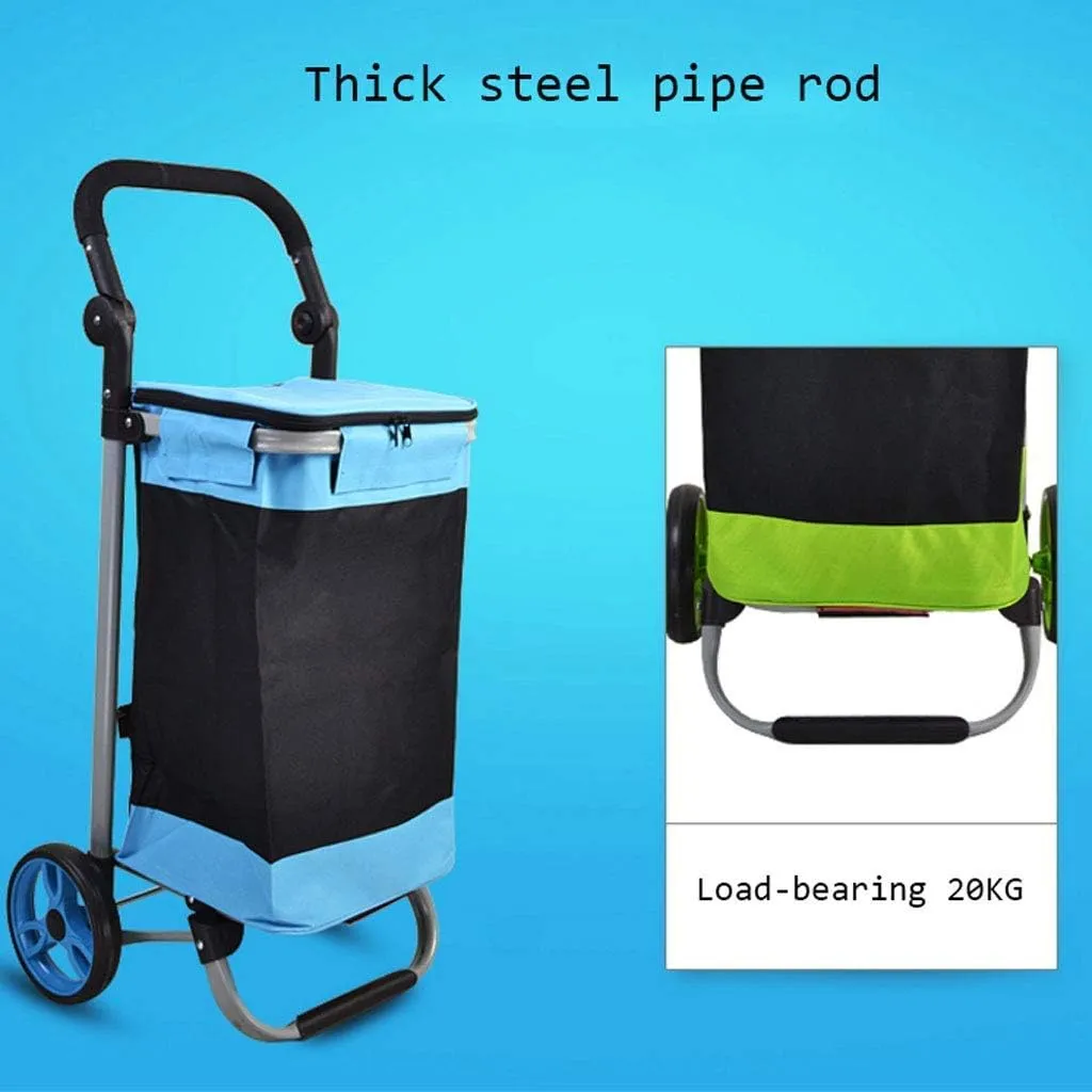 Shopping Trolley,Shopping Trolley Steel Tube 17Cm Beawheel Shopping Square Grocery Small Grocery Cart/Green