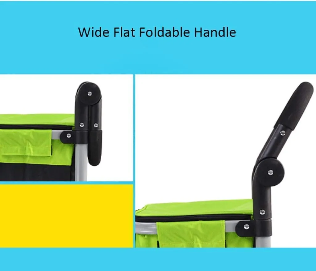 Shopping Trolley,Shopping Trolley Steel Tube 17Cm Beawheel Shopping Square Grocery Small Grocery Cart/Green