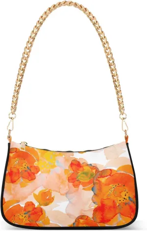 Shoulder Bags for Women Flower Floral Hobo Tote Handbag Small Clutch Purse with Zipper Closure