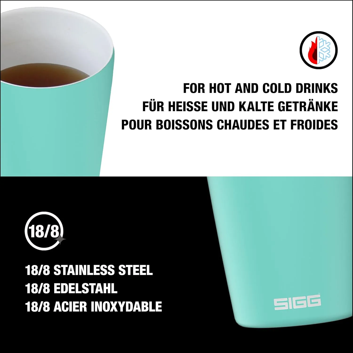 SIGG - Neso Pure Cream Travel Mug - With Tritan Lid - Dishwasher Safe - 18/8 Stainless Steel - 10/14 Oz