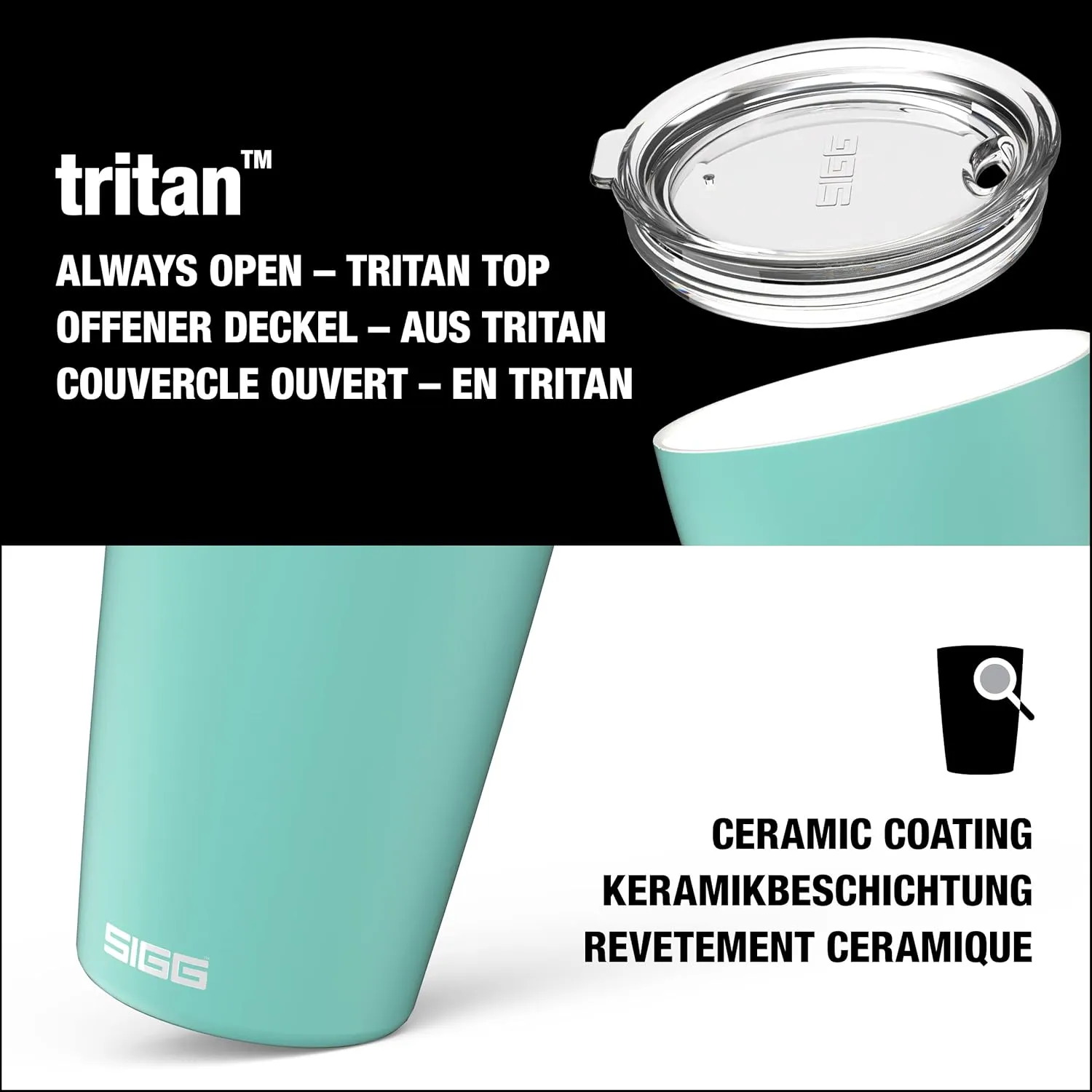 SIGG - Neso Pure Cream Travel Mug - With Tritan Lid - Dishwasher Safe - 18/8 Stainless Steel - 10/14 Oz