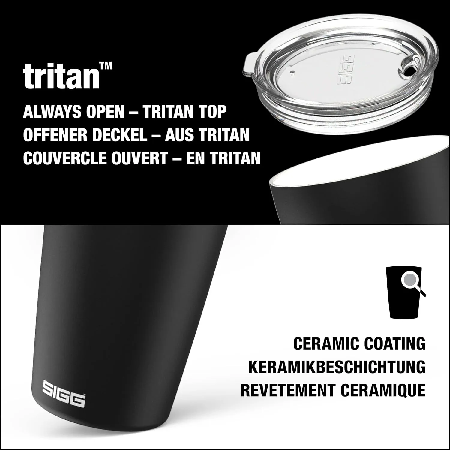 SIGG - Neso Pure Cream Travel Mug - With Tritan Lid - Dishwasher Safe - 18/8 Stainless Steel - 10/14 Oz