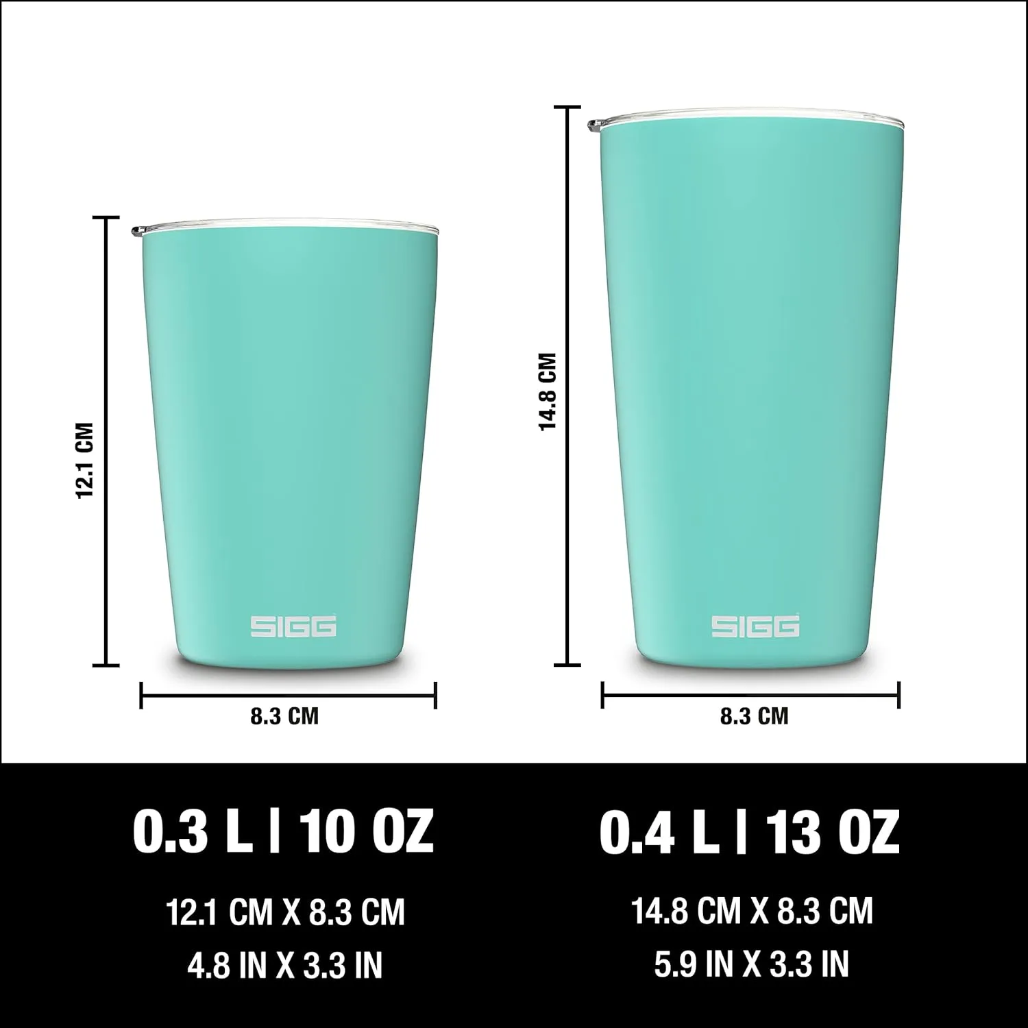 SIGG - Neso Pure Cream Travel Mug - With Tritan Lid - Dishwasher Safe - 18/8 Stainless Steel - 10/14 Oz