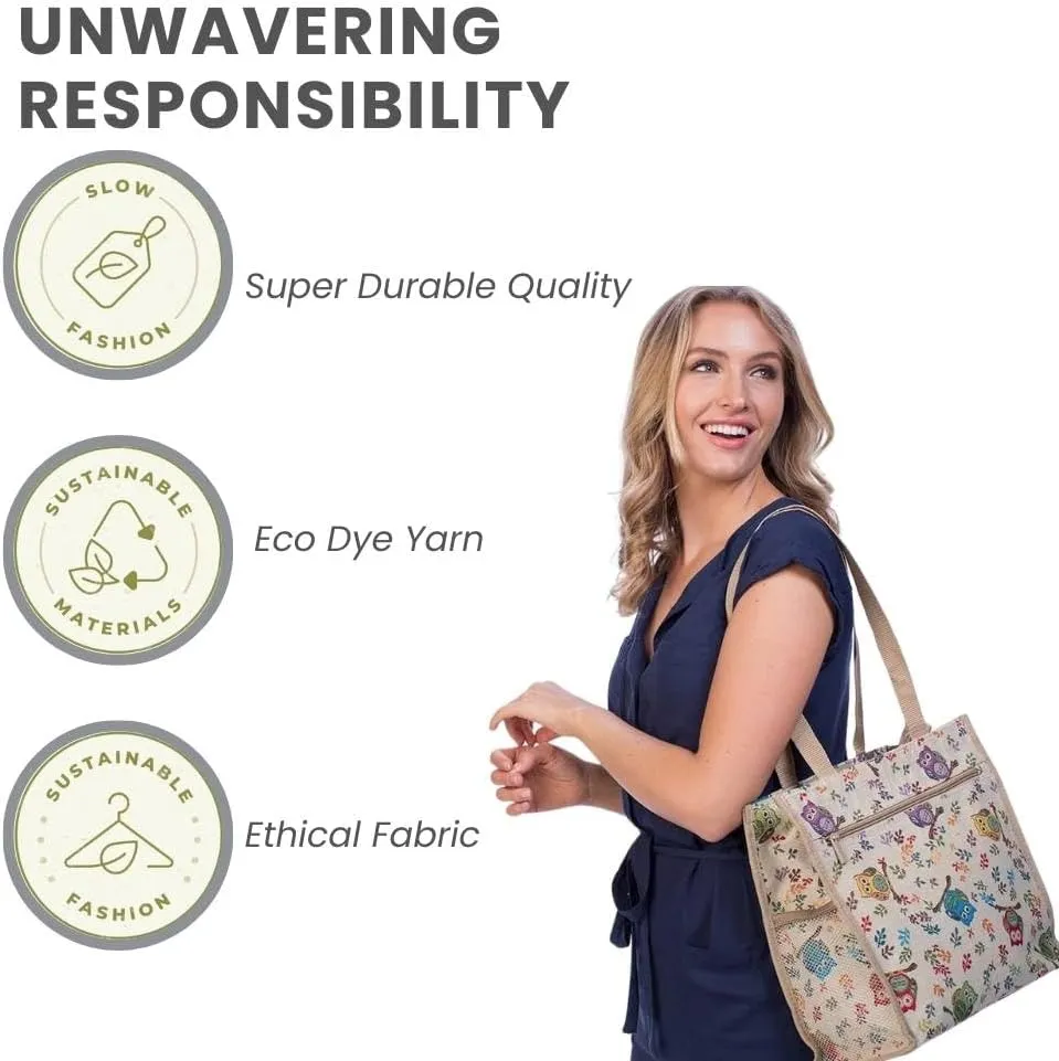 Signare Floral Shopping Tote Bag with Garden Flower Pattern