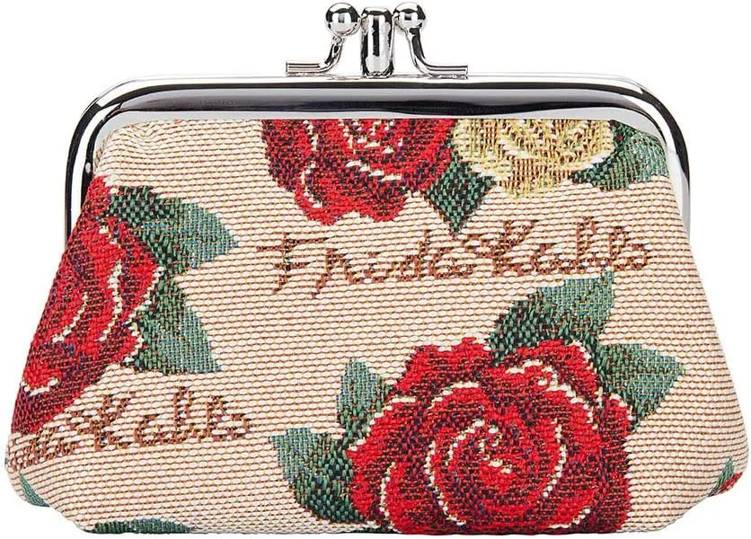 Signare Tapestry Double Pocket Change Pouch Kiss lock Coin Purse for Women