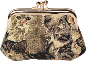 Signare Tapestry Double Pocket Change Pouch Kiss lock Coin Purse for Women