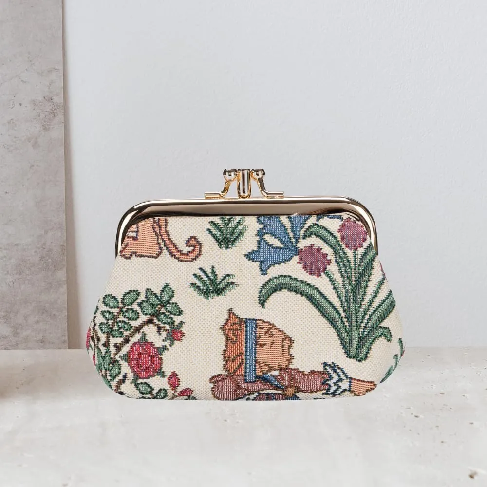 Signare Tapestry Double Pocket Change Pouch Kiss lock Coin Purse for Women