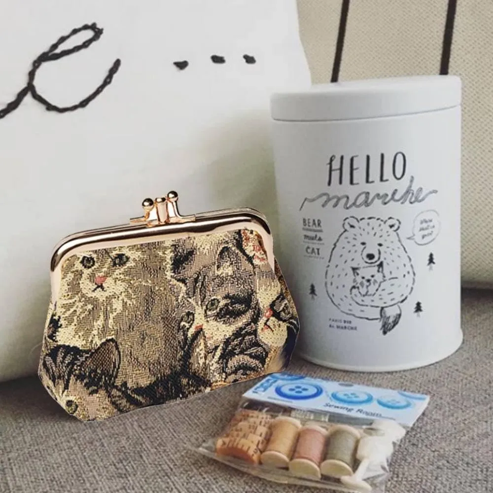 Signare Tapestry Double Pocket Change Pouch Kiss lock Coin Purse for Women