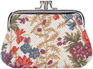 Signare Tapestry Double Pocket Change Pouch Kiss lock Coin Purse for Women