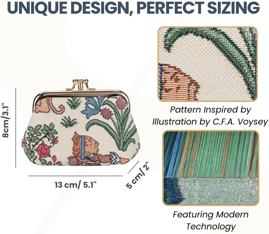 Signare Tapestry Double Pocket Change Pouch Kiss lock Coin Purse for Women