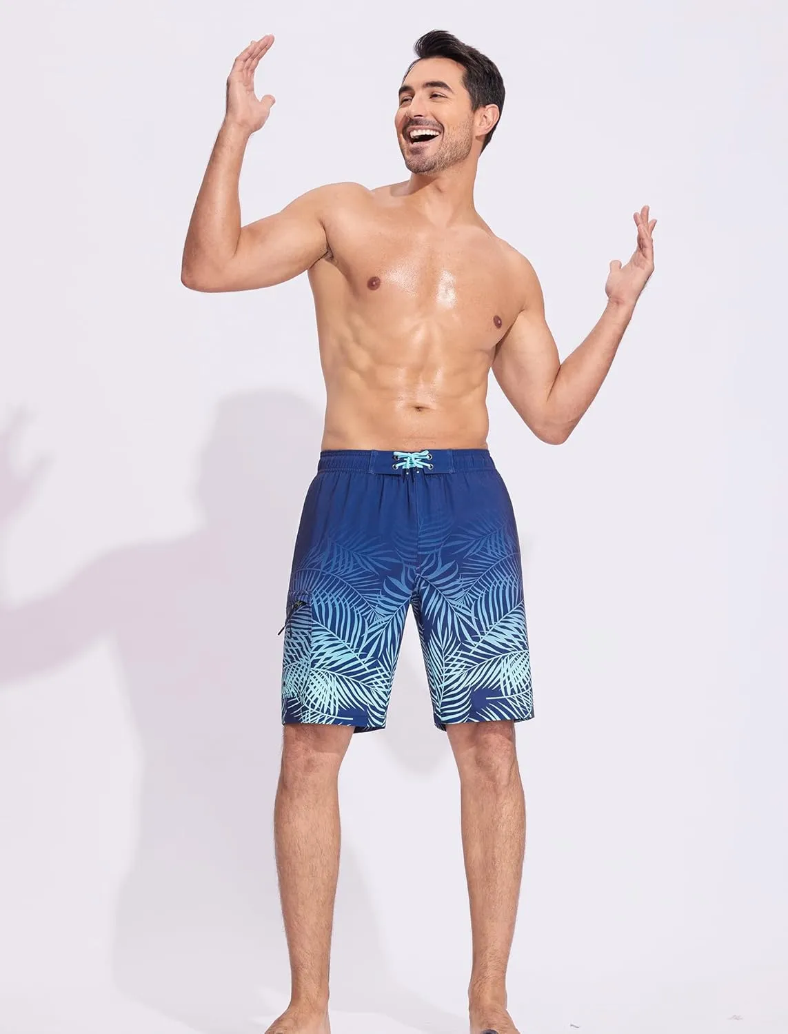 SILKWORLD Mens Swim Trunks Quick Dry Bathing Suit 9 Inch Swim Shorts with Mesh Lining and Zipper Cargo Pockets