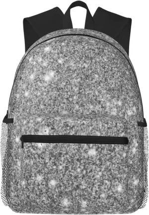 Silver Glitter Sparkles Lightweight Packable Backpack Travel Casual Hiking Daypack Foldable Backpack For Men Women
