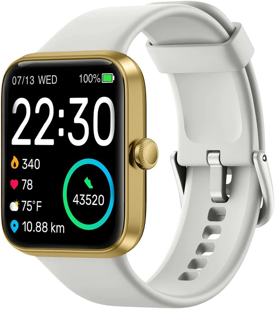 SKG Smart Watch, Fitness Tracker with 5ATM Swimming Waterproof, Health Monitor for Heart Rate, Blood Oxygen, Sleep, 1.7'' Touch Screen Bluetooth Smartwatch Fitness Watch for Android-iPhone iOS, V7