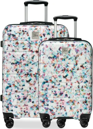 Skyway Epic 2.0 Hardside Lightweight and Durable ABS Shell Luggage, Spacious with 4-Wheel Spinners, Comfort Grip with Telescoping Handle, Men and Women, Confetti, 2-Piece Set (20,24)
