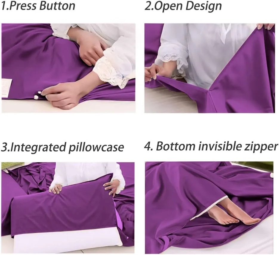 Sleeping Bag Liner Lightweight Compact Sleeping Bag Sack Portable Clean Travel Sheet Camping Sleep Sheet for Backpacking Hotel Hiking