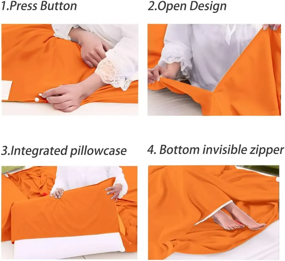 Sleeping Bag Liner Lightweight Compact Sleeping Bag Sack Portable Clean Travel Sheet Camping Sleep Sheet for Backpacking Hotel Hiking