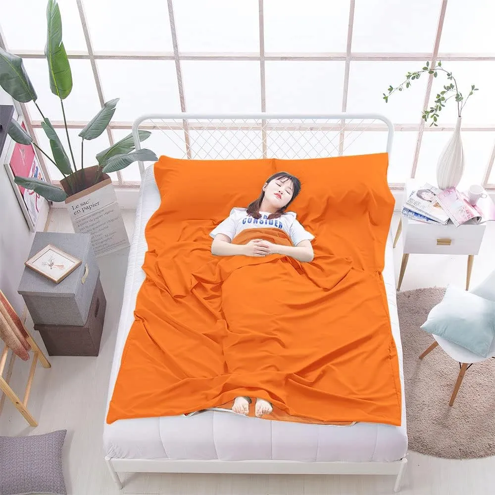 Sleeping Bag Liner Lightweight Compact Sleeping Bag Sack Portable Clean Travel Sheet Camping Sleep Sheet for Backpacking Hotel Hiking