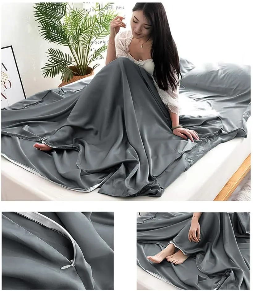 Sleeping Bag Liner Lightweight Compact Sleeping Bag Sack Portable Clean Travel Sheet Camping Sleep Sheet for Backpacking Hotel Hiking