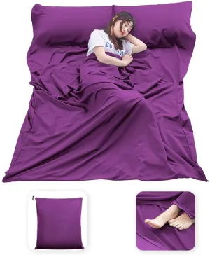Sleeping Bag Liner Lightweight Compact Sleeping Bag Sack Portable Clean Travel Sheet Camping Sleep Sheet for Backpacking Hotel Hiking