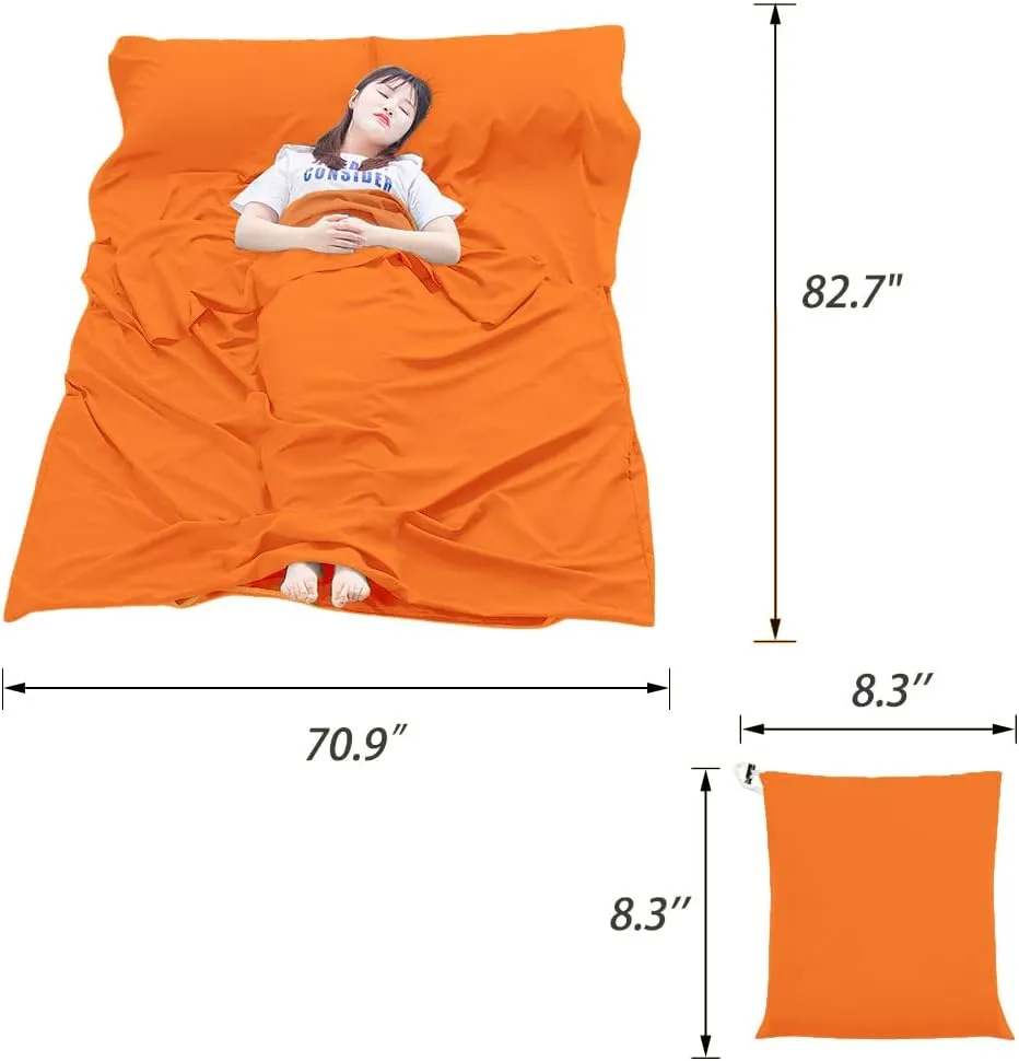 Sleeping Bag Liner Lightweight Compact Sleeping Bag Sack Portable Clean Travel Sheet Camping Sleep Sheet for Backpacking Hotel Hiking