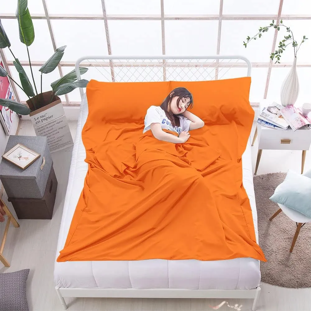 Sleeping Bag Liner Lightweight Compact Sleeping Bag Sack Portable Clean Travel Sheet Camping Sleep Sheet for Backpacking Hotel Hiking
