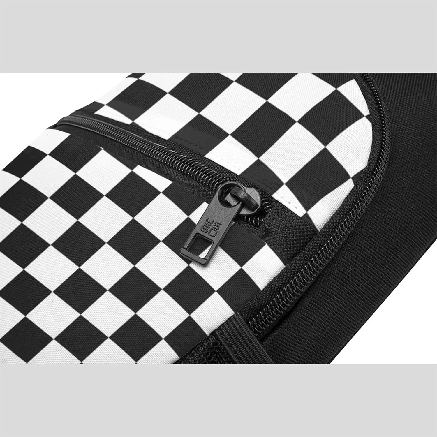 Sling Bag for Men Women, Comfortable Crossbody Backpack Compatible with Race Checkerboard Checkered Black And White, Anti-Theft Sling Shoulder Chest Bag Daypack, Fashion Travel Gym Sack Rucksack