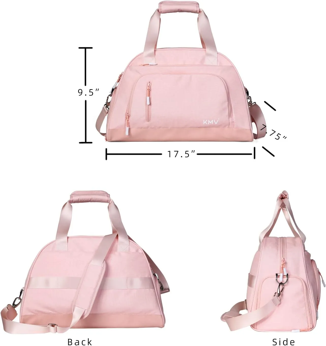 Small Carry On Duffle bag for Women,Overnight Weekender Bag for Gym Travel and Dance with Independent Shoulder Strap and Shoe Compartment Pink