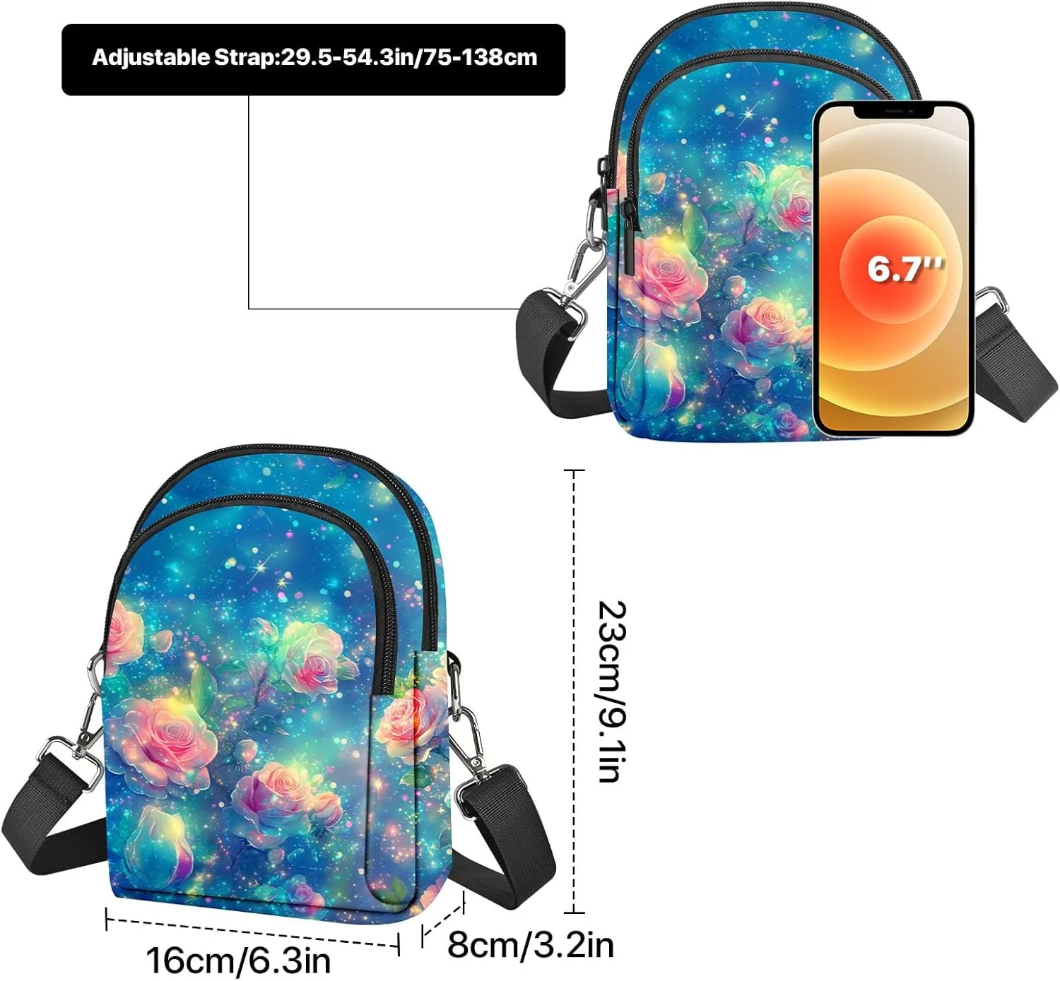 Small Crossbody Bag for Women Cell Phone Purse with Adjustable Strap Shoulder Purse Travel Wallet Bag