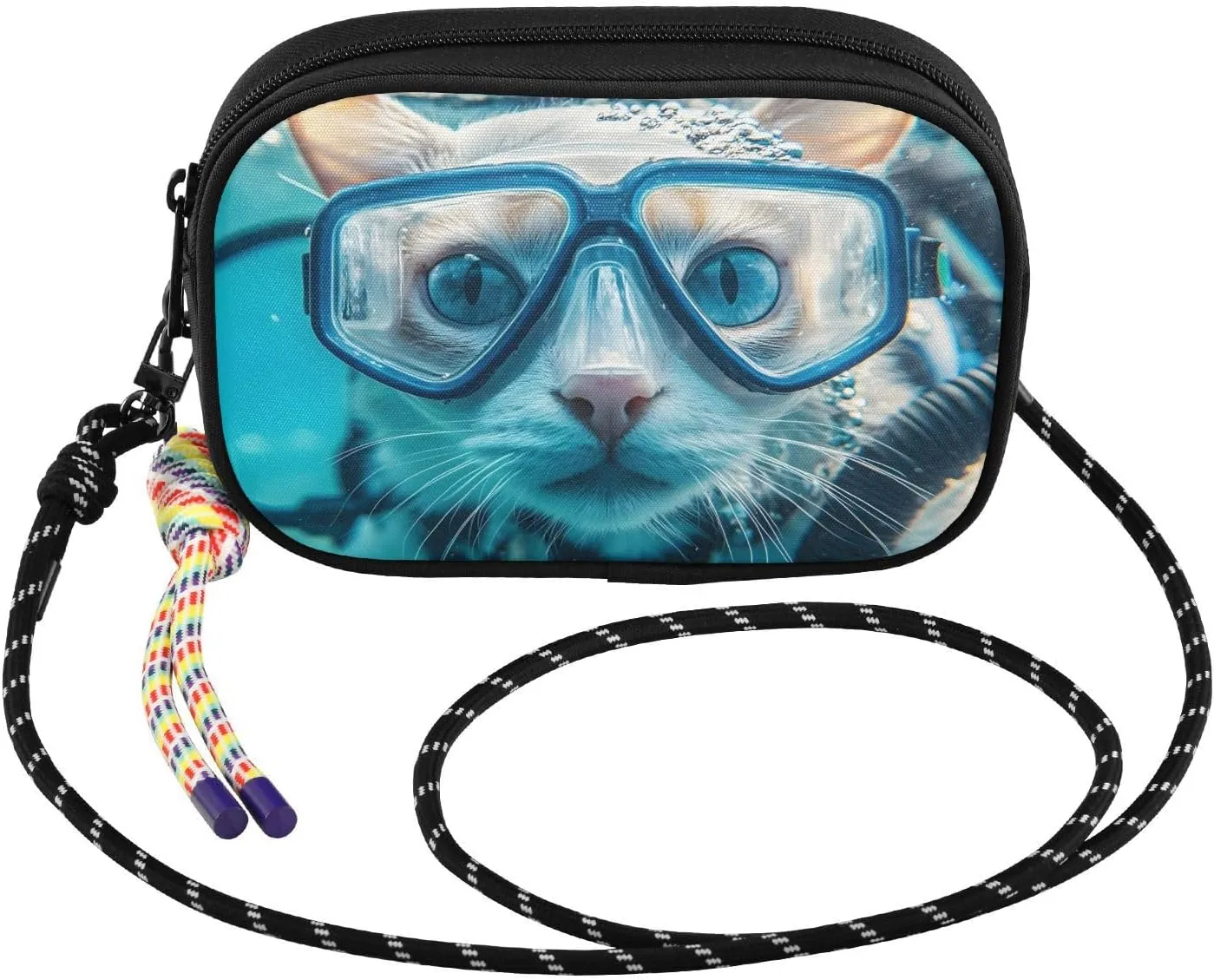 Small Crossbody Bags Cat Underwater Closeup for Women Cell Phone Purses Shoulder Bag Handbag with Adjustable Strap