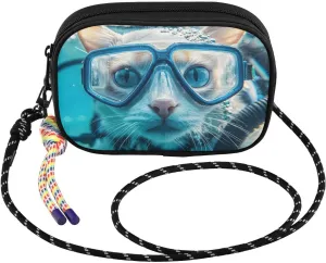 Small Crossbody Bags Cat Underwater Closeup for Women Cell Phone Purses Shoulder Bag Handbag with Adjustable Strap
