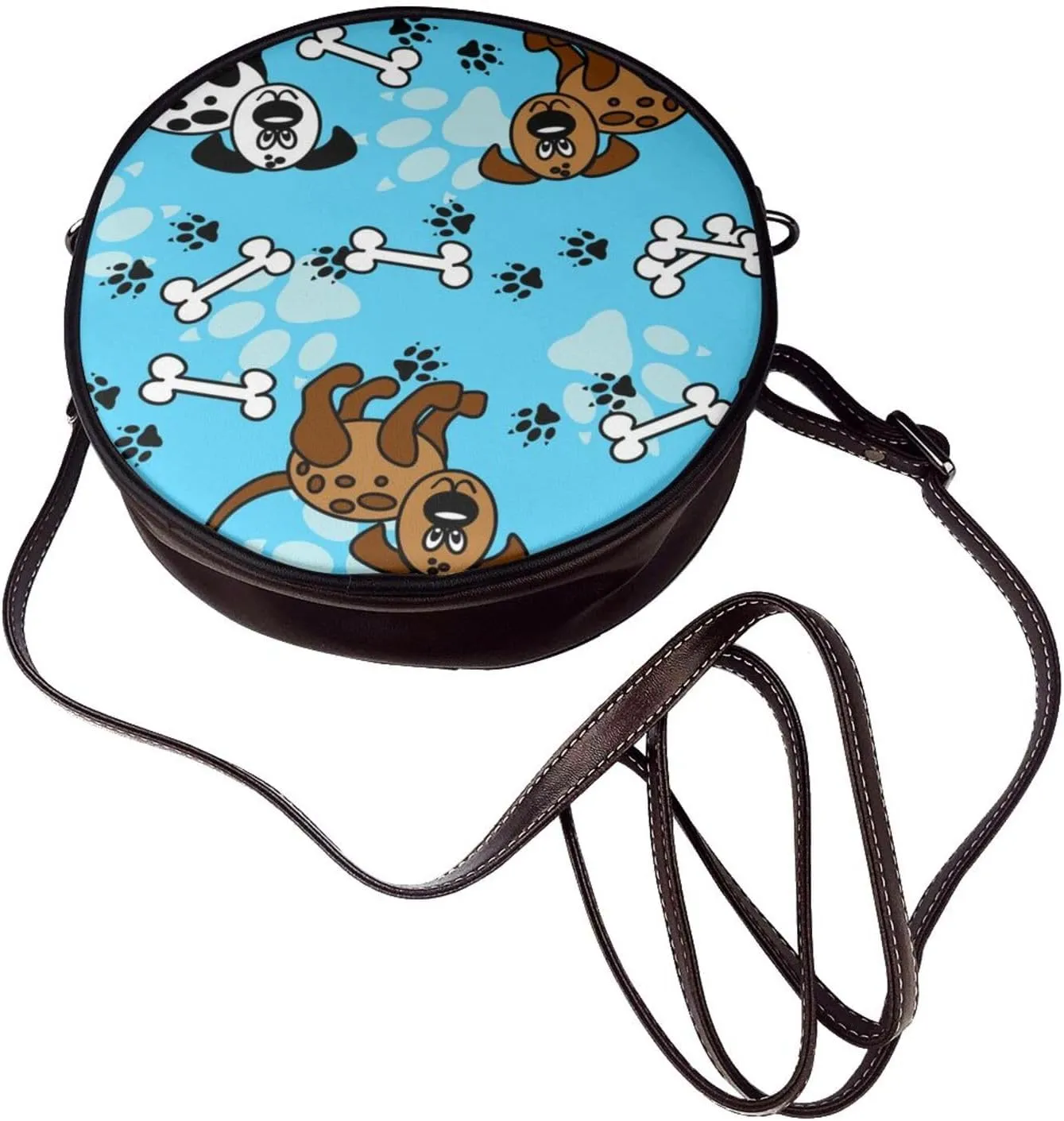 Small Crossbody Bags for Women Round Purses PU Leather Shoulder Bag with Adjustable Strap