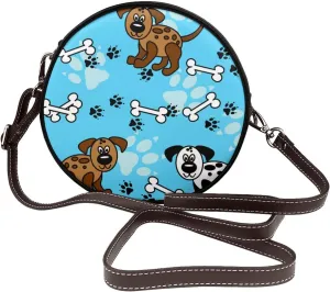 Small Crossbody Bags for Women Round Purses PU Leather Shoulder Bag with Adjustable Strap