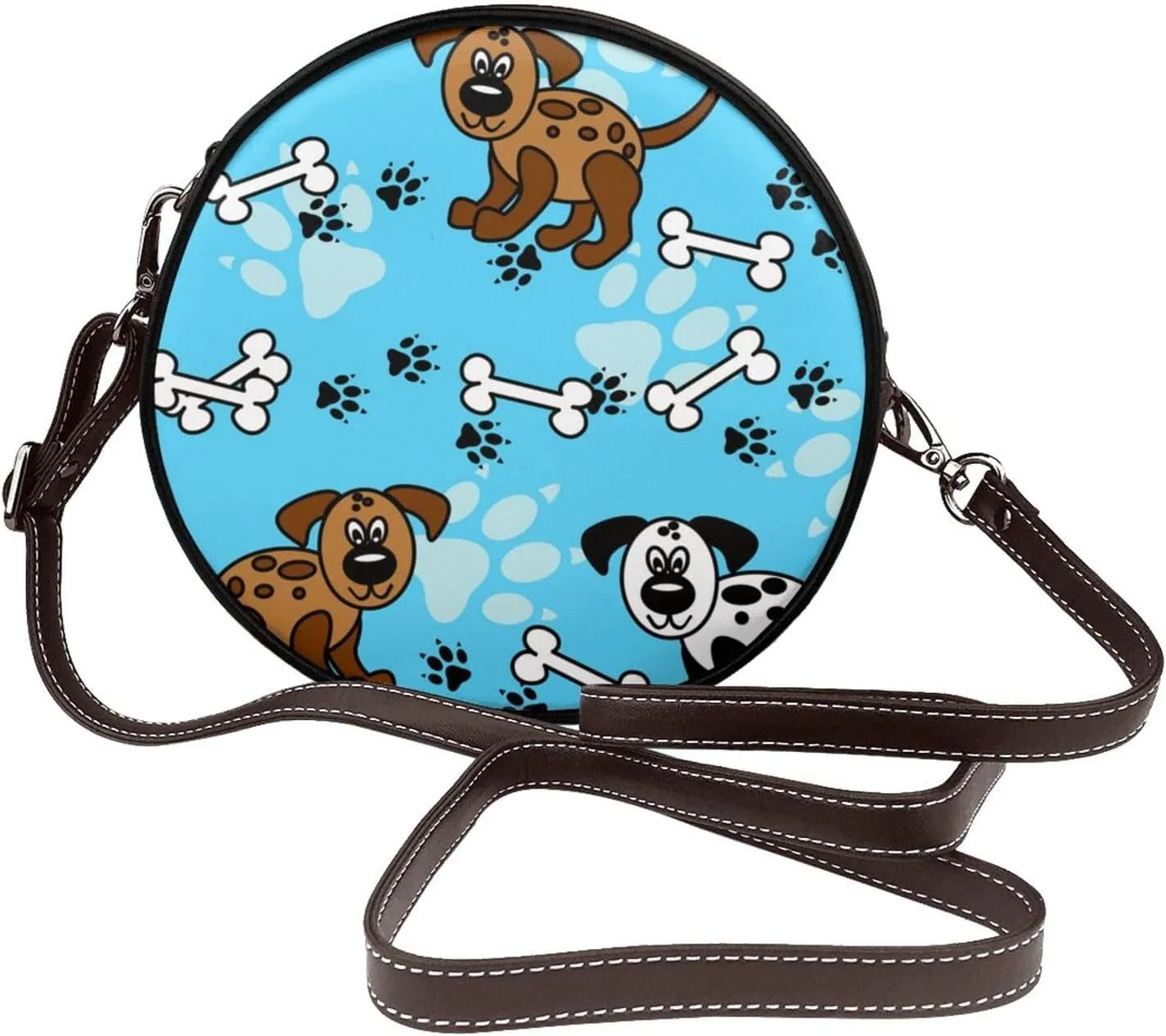 Small Crossbody Bags for Women Round Purses PU Leather Shoulder Bag with Adjustable Strap