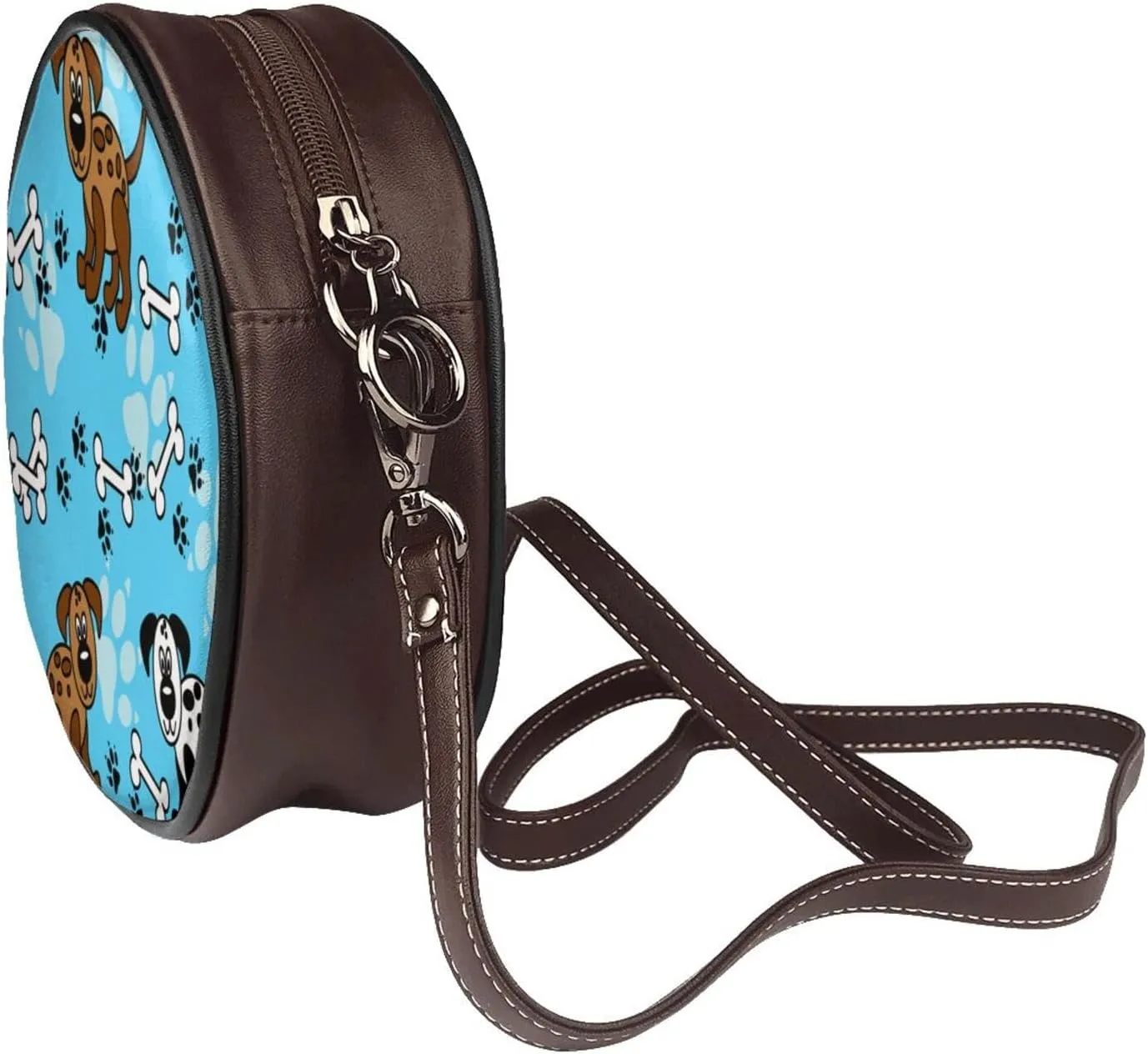Small Crossbody Bags for Women Round Purses PU Leather Shoulder Bag with Adjustable Strap