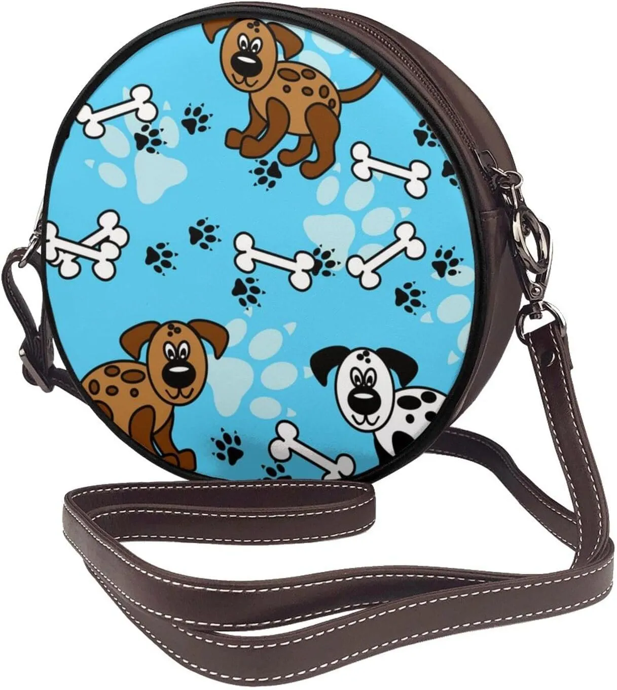 Small Crossbody Bags for Women Round Purses PU Leather Shoulder Bag with Adjustable Strap