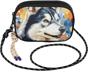 Small Crossbody Bags Husky Cute Dots for Women Cell Phone Purses Shoulder Bag Handbag with Adjustable Strap
