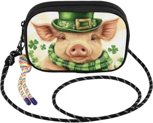 Small Crossbody Bags Pig Cute Stpatricks Day for Women Cell Phone Purses Shoulder Bag Handbag with Adjustable Strap