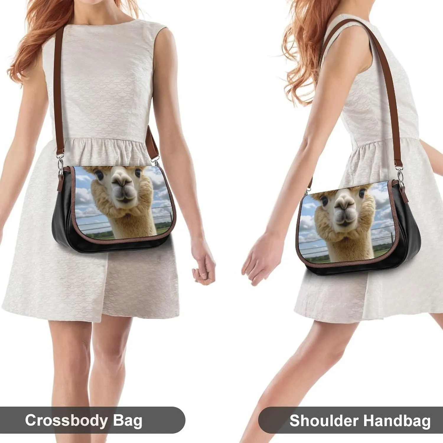 Small Crossbody Handbags Pu Leather Purse Travel Shoulder Bag with Adjustable Strap
