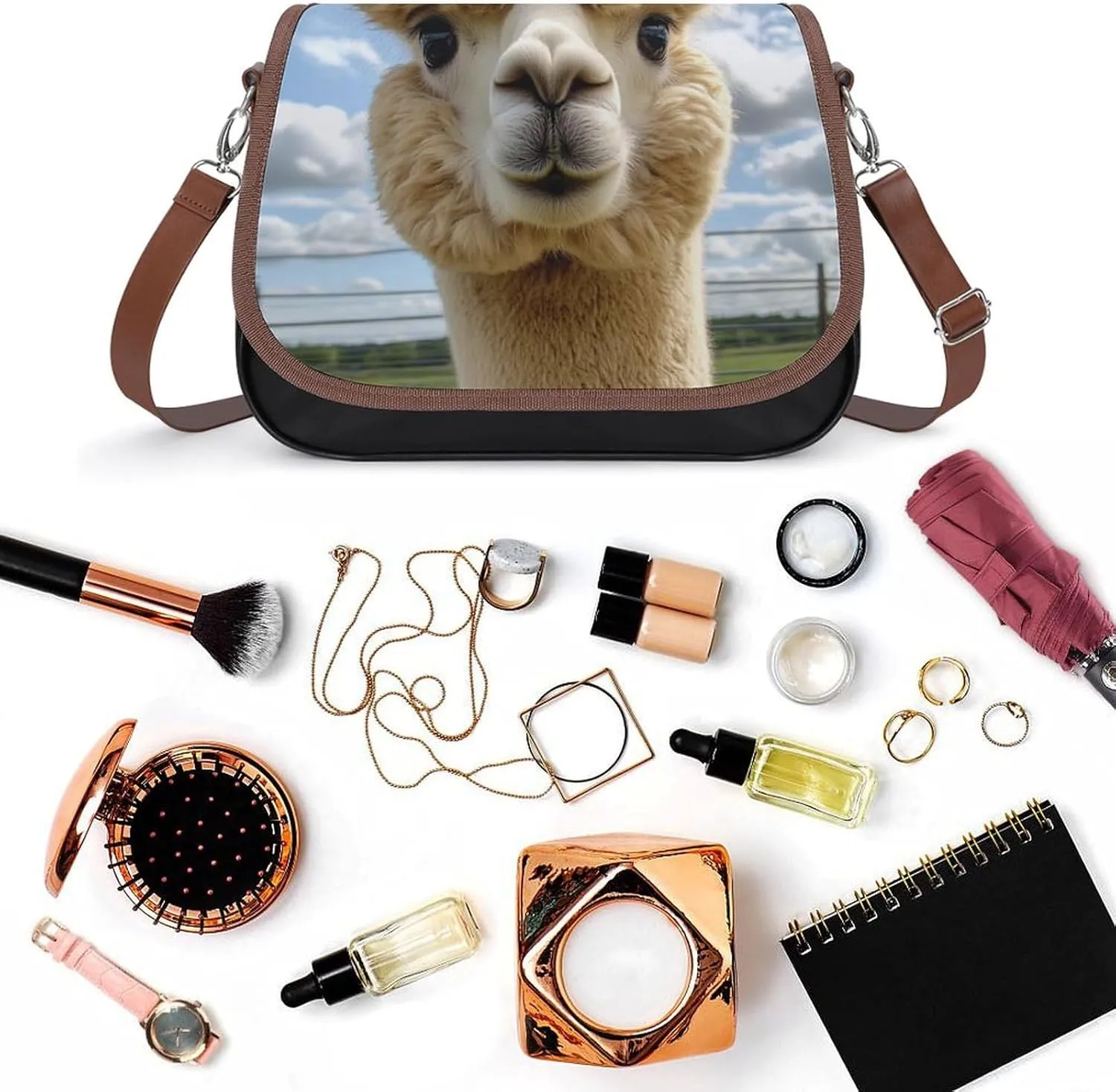 Small Crossbody Handbags Pu Leather Purse Travel Shoulder Bag with Adjustable Strap