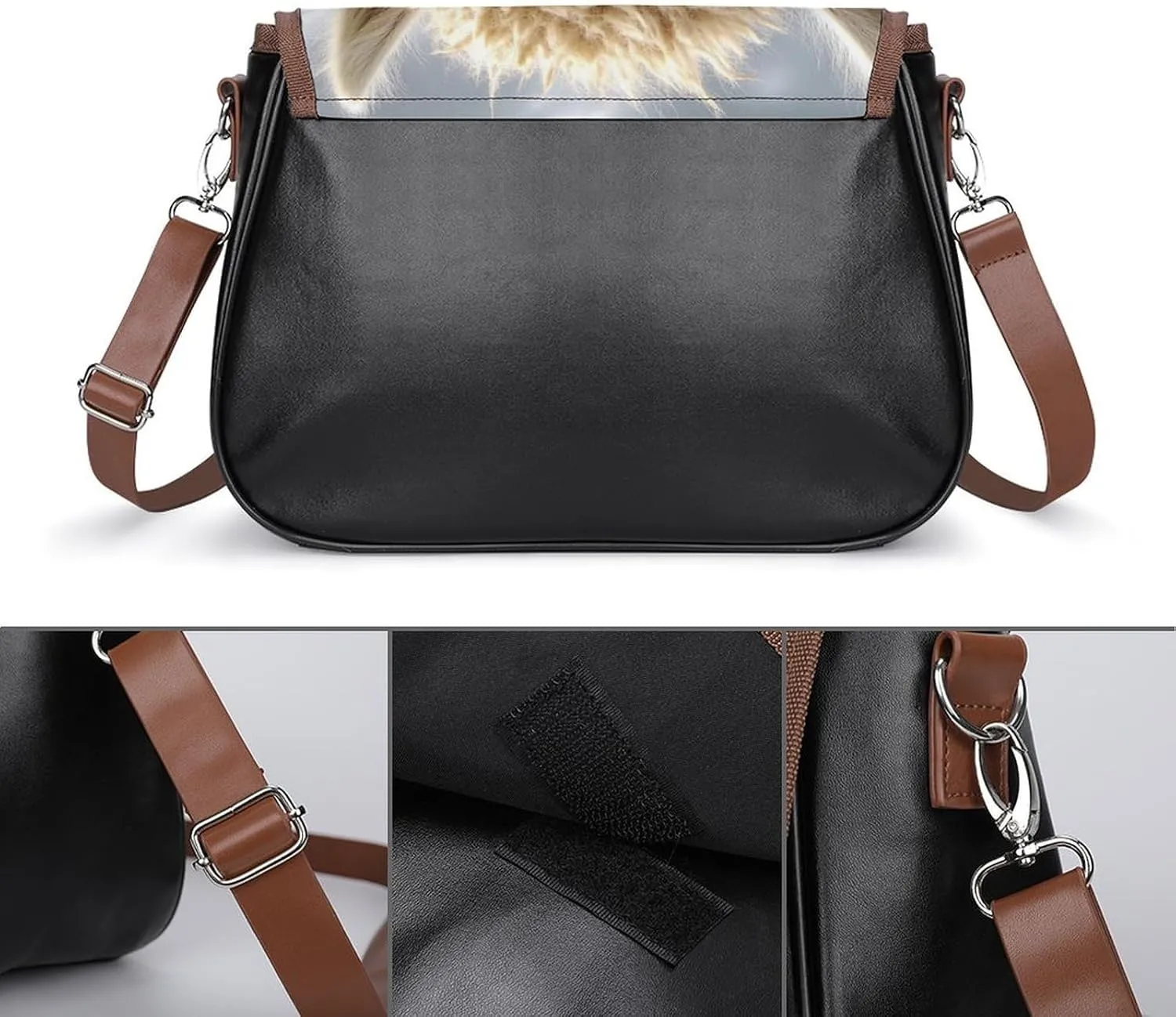 Small Crossbody Handbags Pu Leather Purse Travel Shoulder Bag with Adjustable Strap