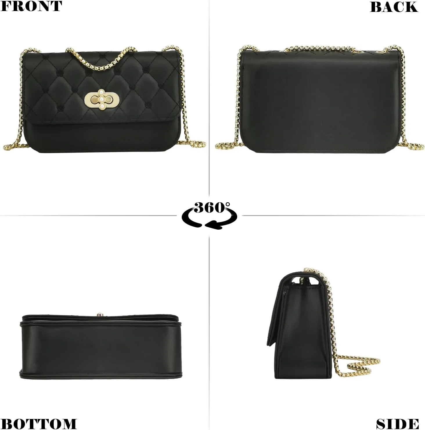 Small Shoulder Bags for Women with Chain Strap,Mini Quilted Embroidery Purses for Women