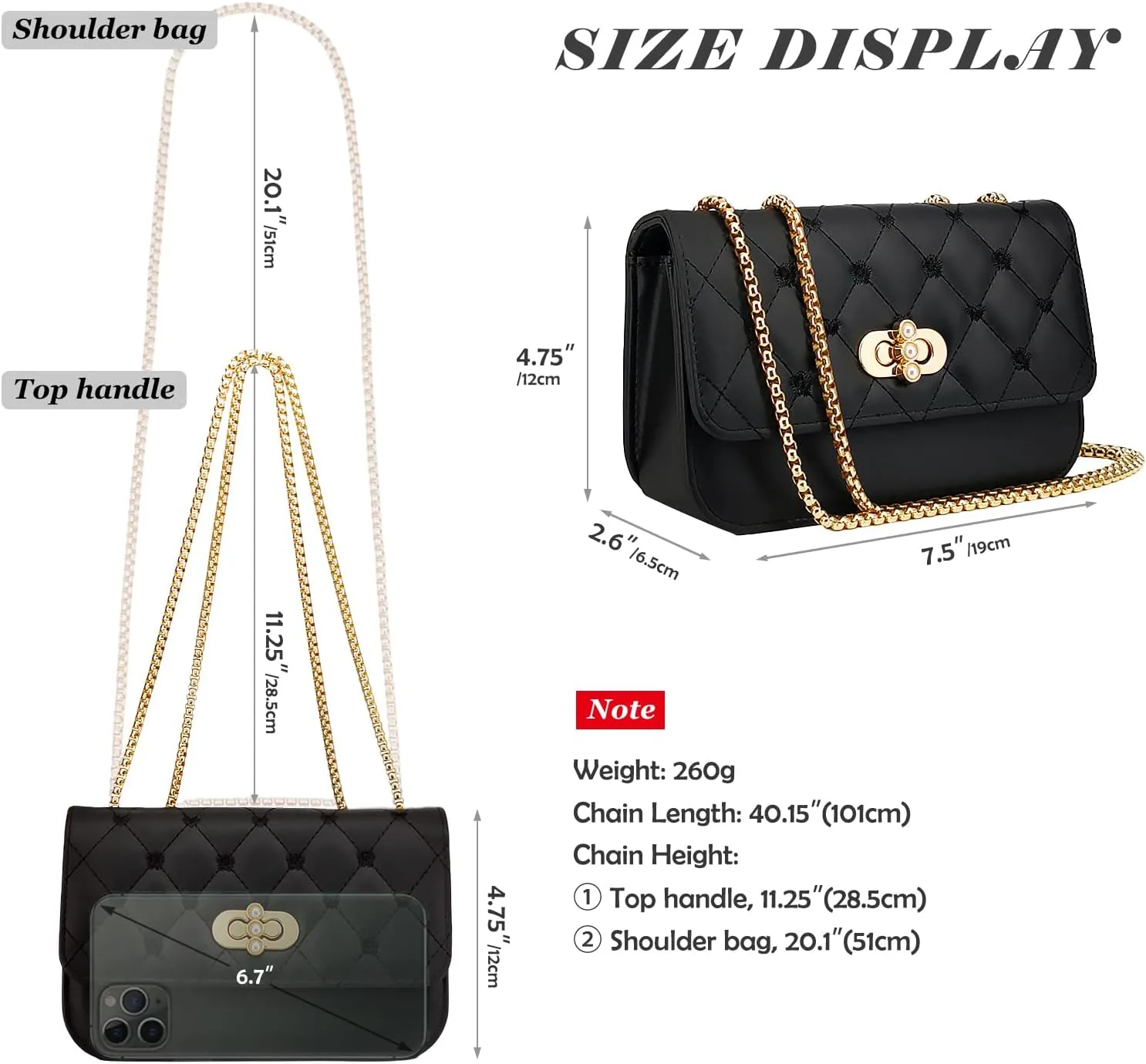 Small Shoulder Bags for Women with Chain Strap,Mini Quilted Embroidery Purses for Women