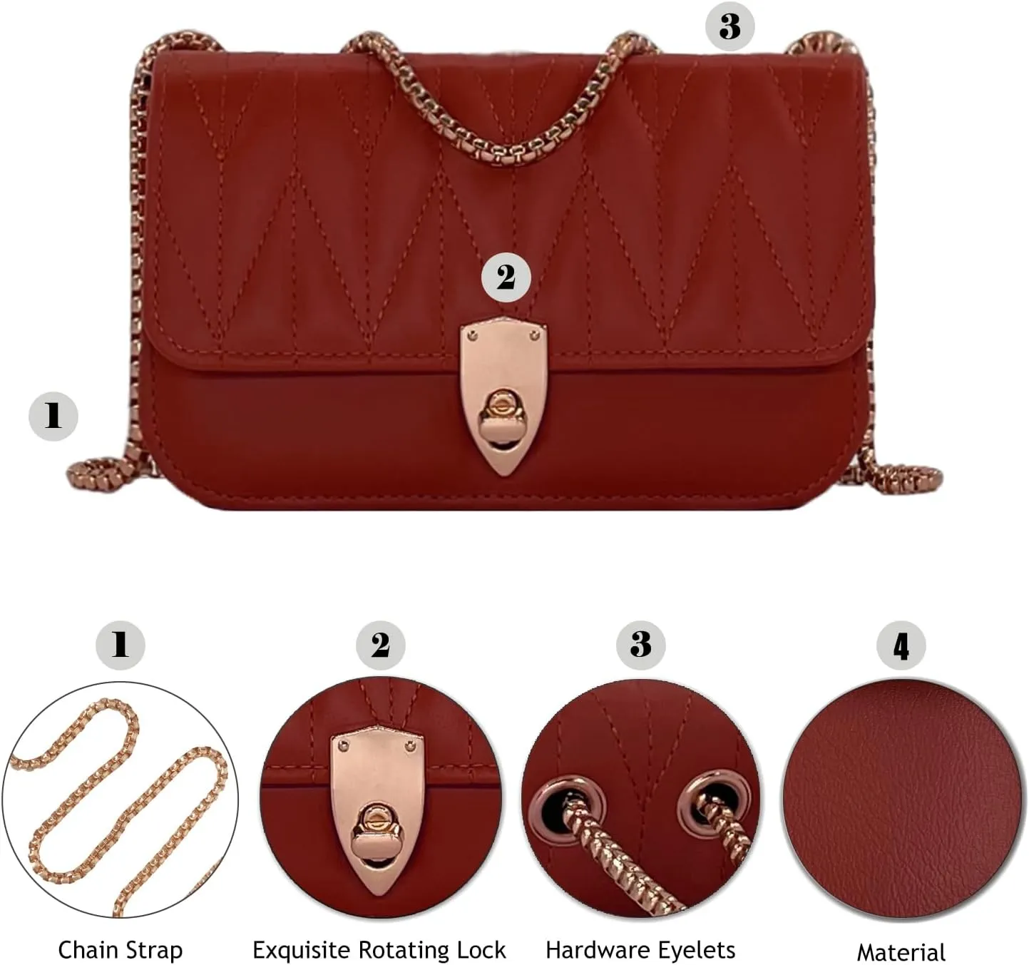 Small Shoulder Bags for Women with Chain Strap,Mini Quilted Embroidery Purses for Women